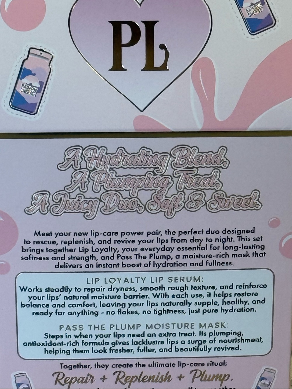PL Sippin Pretty Rainbow Sherbet Lip Serum & Plumping Mask Set - Pink Packaging - Picture 4 of 7